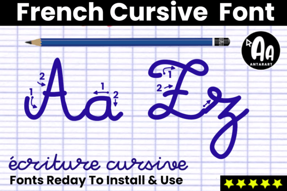 French Cursive Arrows Font